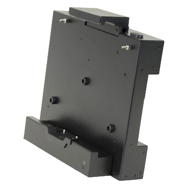 F110 tablet ruggedized all metal wheeled vehicle mount right oblique view