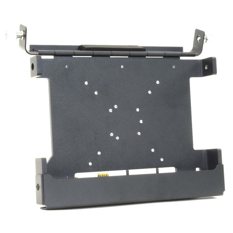 Rugged T800 tablet port replicating vehicle dock viewed from the front left
