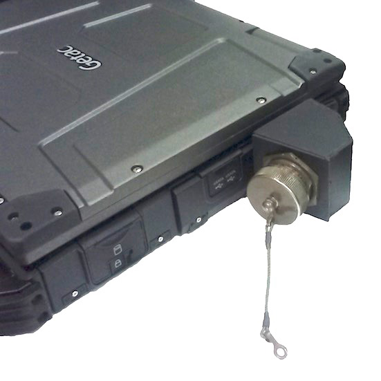 B300 laptop single high side MILBOX with a MIL-D-38999 style RJFTV LAN receptacle