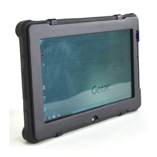 F110 tablet removable clip-on NVIS filter shown mounted from front left