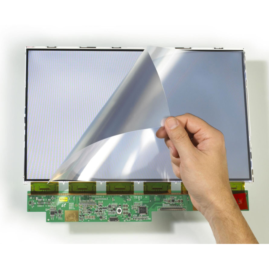 Rugged F110 tablet integrated optically bonded NVIS filter showing TFT display and NVIS filter being applied