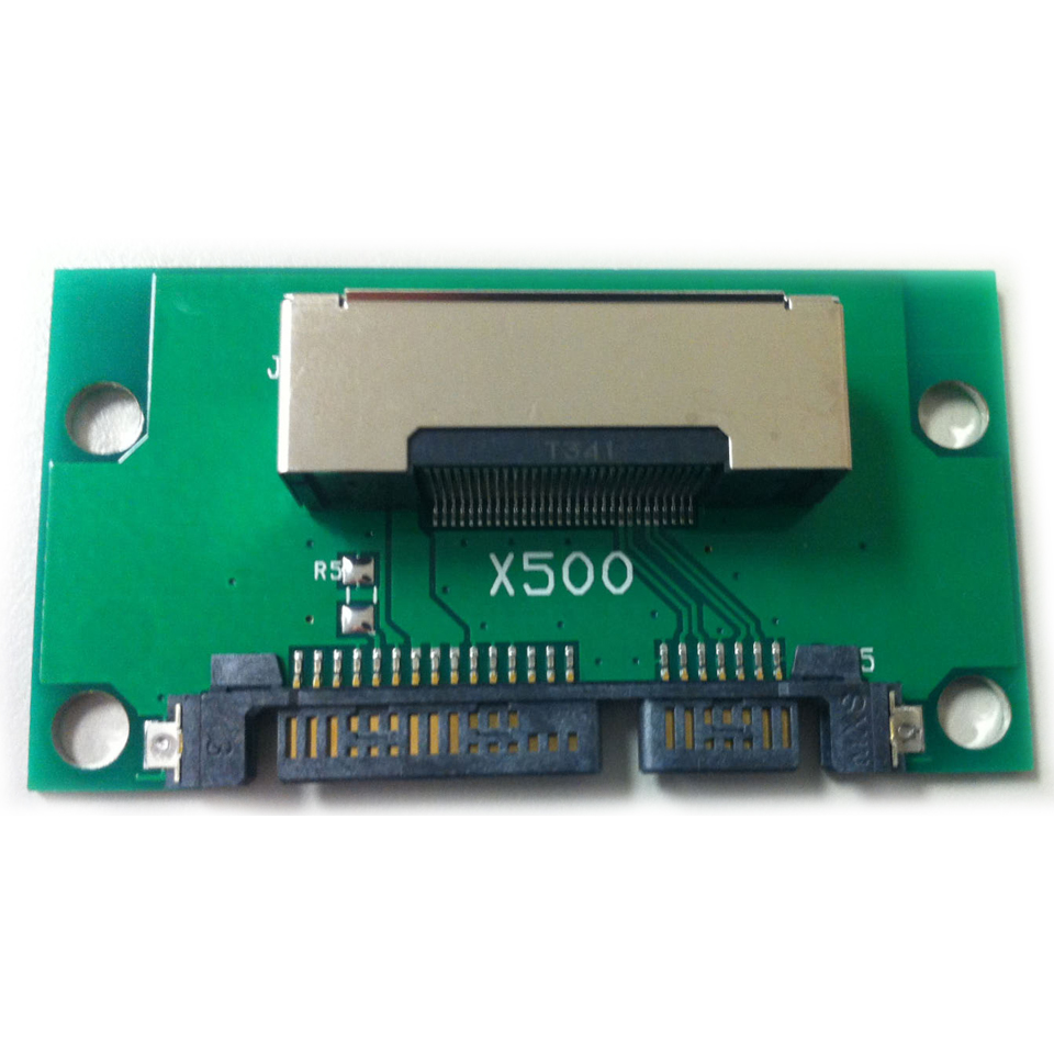 Getac X500SATAADP - X500 SATA HDD/SSD Canister Adapter showing Getac canister connector and SATA interface connector