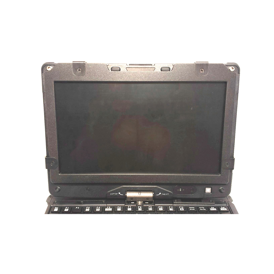 V110 notebook detachable NVIS filter installed on notebook viewed from the front