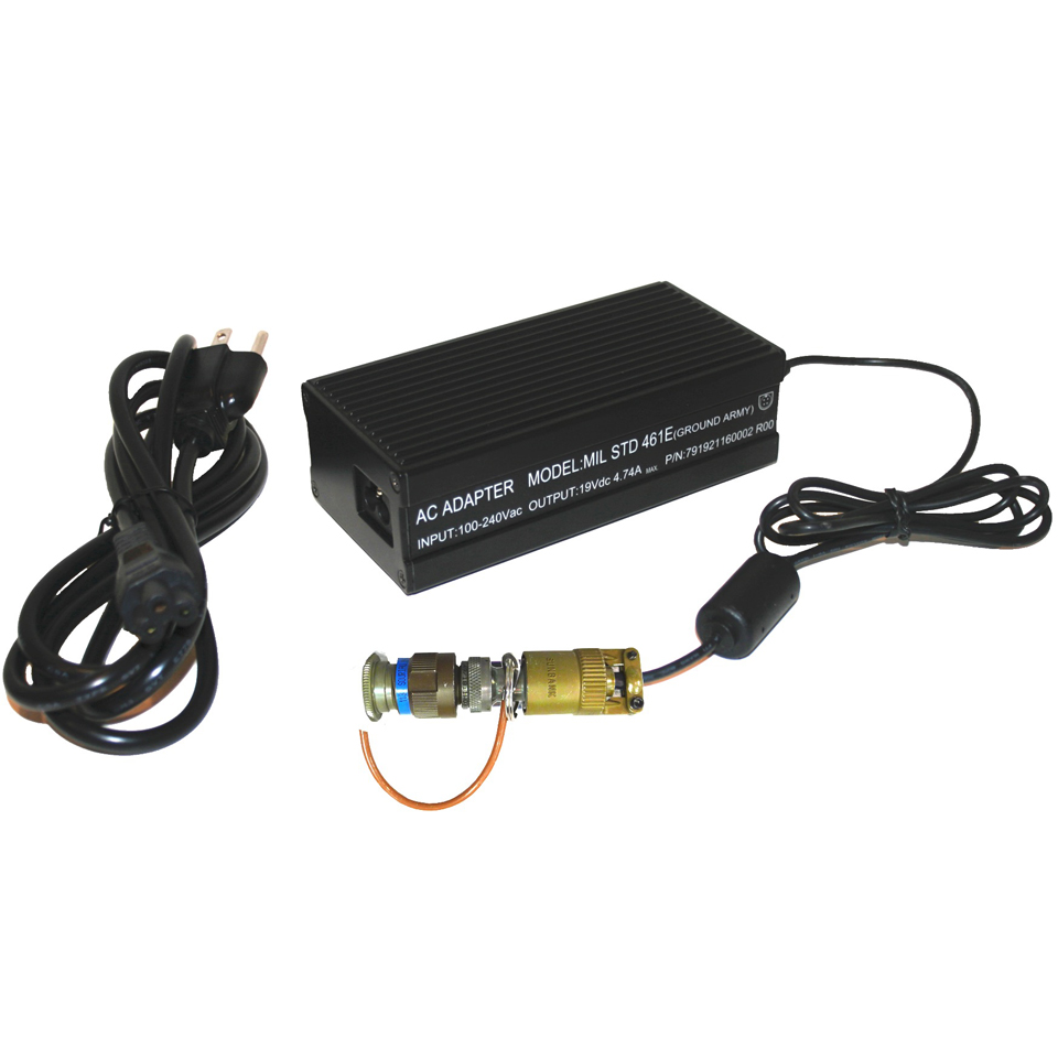 X500 laptop MILSPEC AC adapter with MIL-STD-810G protection in addition to MIL-STD-461F certification